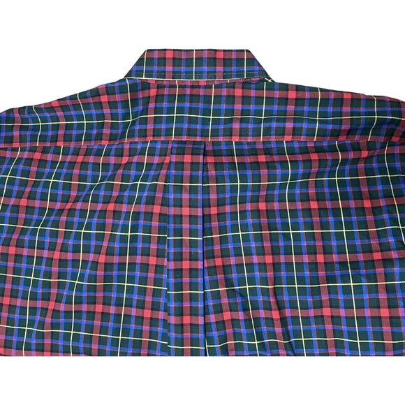 LL Bean Mens Shirt XXL 2XL Long Sleeve Button Down Traditional Fit Plaid Blue - Picture 6 of 8